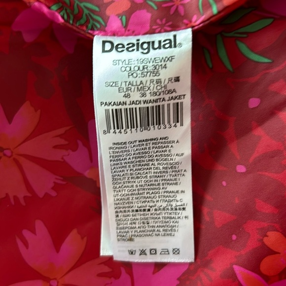 NWOT DESIGUAL Women’s Red Embroidered Overcoat Jacket EU 48 (XXL) - Picture 14 of 15